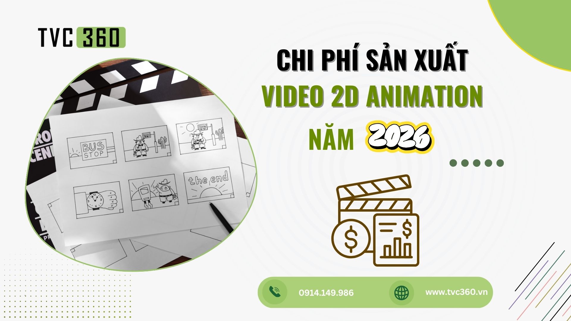 chi phí sản xuất video 2D animation cho doanh nghiệp năm 2026