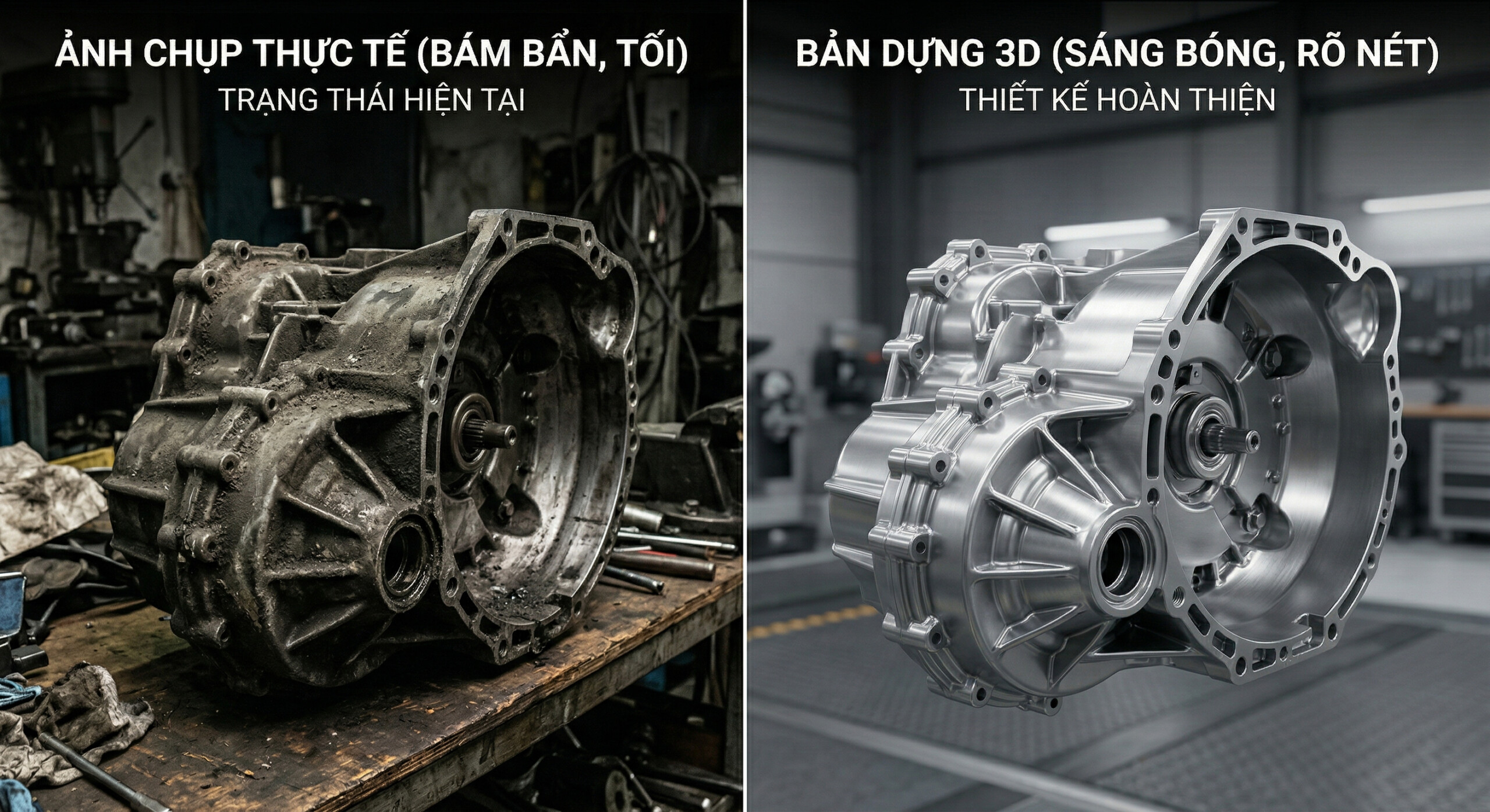 Ảnh so sánh side-by-side giữa ảnh chụp máy thực tế